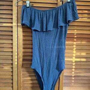 Abercrombie & Fitch Ribbed Blue Top